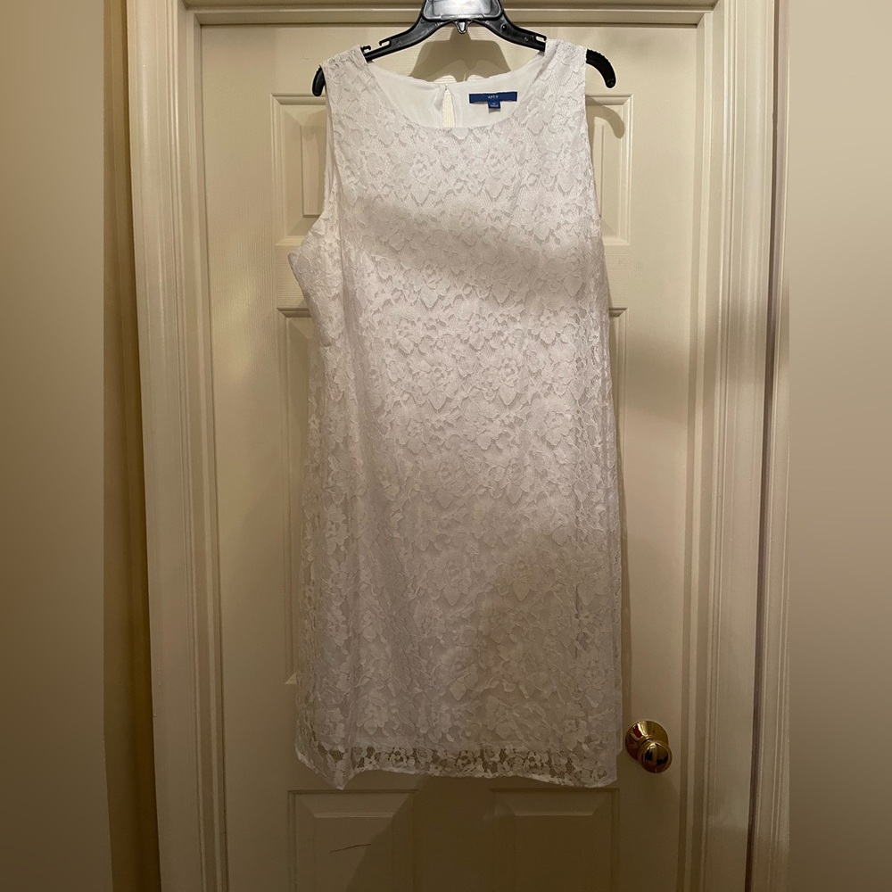 Apt 9 white lace a line summer dress 1X